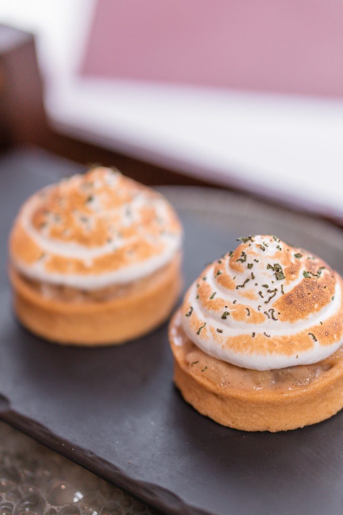 Caramelised Apple Shell Tart with Rosemary Meringue at Tablescape, Grand Park City Hall