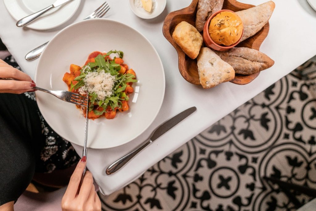 Gnocchi, Pomodoro and Mozzarella at Tablescape, Grand Park City Hall